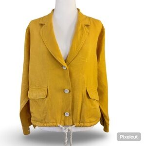 J. Jill Linen Mustard Yellow Jacket Small